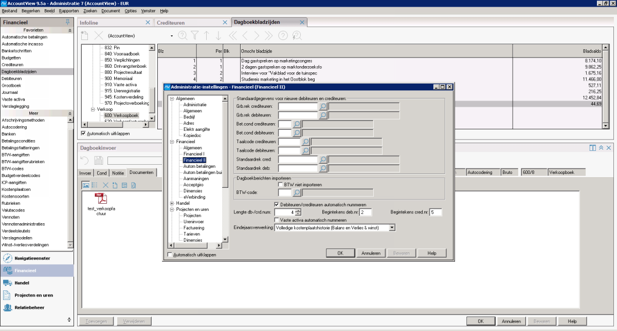 Accountview debiteuren en crediteuren