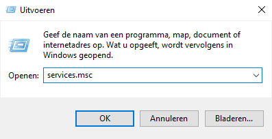 Uitvoeren: Services.msc