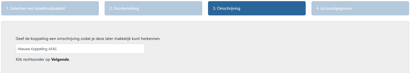 Geef de koppeling een omschrijving zodat je deze later makkelijk kunt herkennen