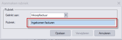 Aanmaken rubriek voor ingekomen facturen in Unit4