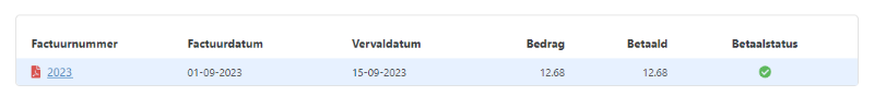 Factuuroverzicht in TriFact365