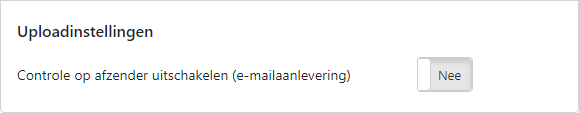 Controle op afzender uitschakelen